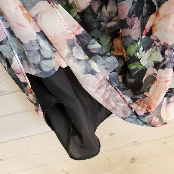 Floral Maternity dress - (L) mid length - like new - Picture 4 of 6